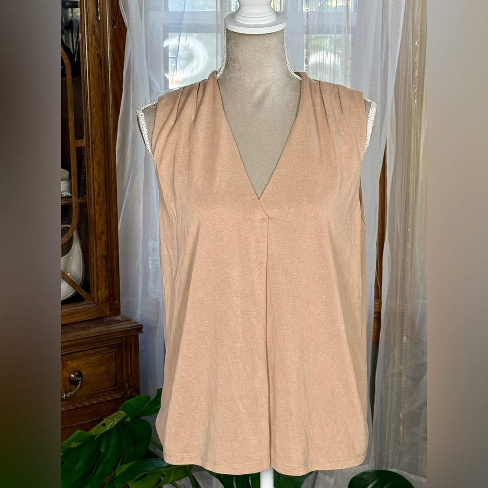 Banana Republic Sandwash Modal Tan Sleeveless Top